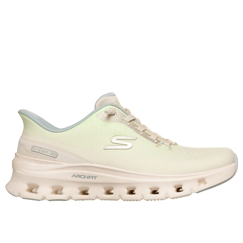 ZAPATILLAS SKECHERS MUJER SLIP-INS ARCH FIT GLIDE-STEP BEIGE - 1