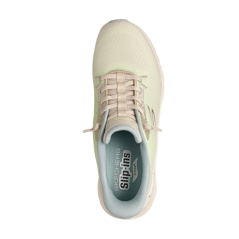 ZAPATILLAS SKECHERS MUJER SLIP-INS ARCH FIT GLIDE-STEP BEIGE - 2