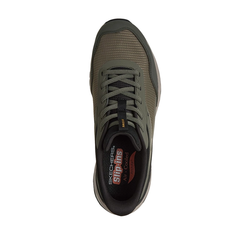 ZAPATILLAS SKECHERS HOMBRE SLIP-INS RELAXED FIT ARCH VERDE - 2
