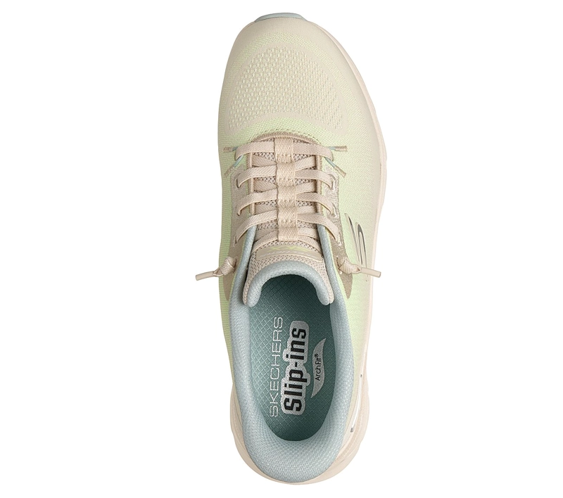 ZAPATILLAS SKECHERS MUJER SLIP-INS ARCH FIT GLIDE-STEP BEIGE - 2