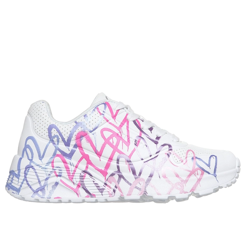 ZAPATILLAS SKECHERS NIÑA JGOLDCROWN UNO LITE BLANCO - 1