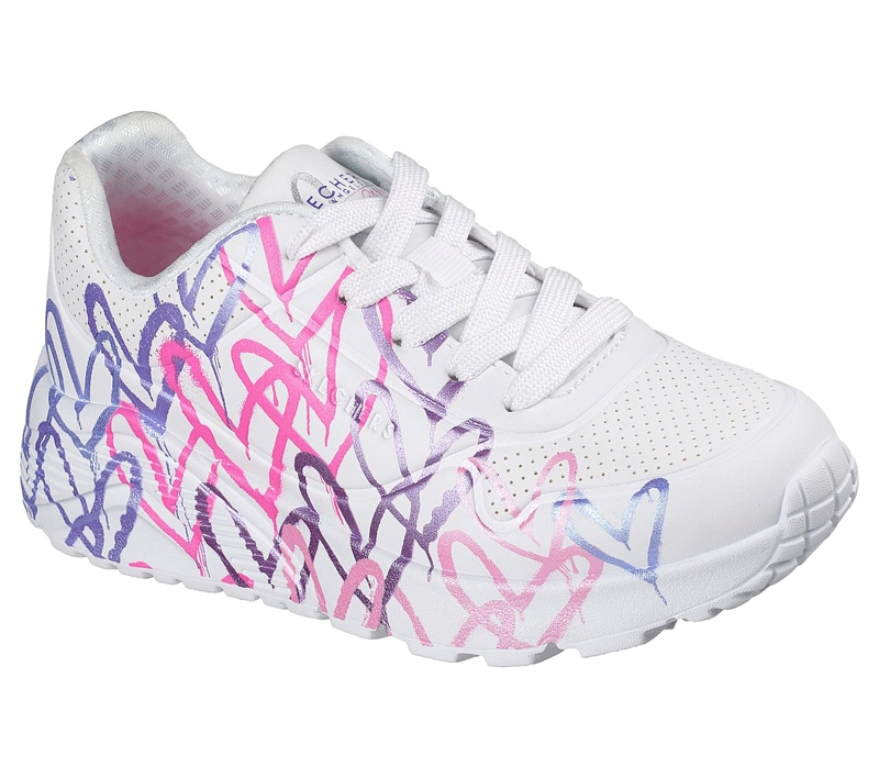 ZAPATILLAS SKECHERS NIÑA JGOLDCROWN UNO LITE BLANCO - 5