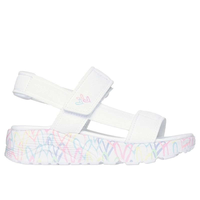 SANDALIAS SKECHERS NIÑA JGOLDCROWN UNO LITE SANDAL BLANCO - 1