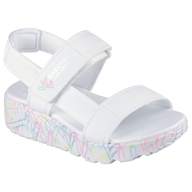 SANDALIAS SKECHERS NIÑA JGOLDCROWN UNO LITE SANDAL BLANCO - 5