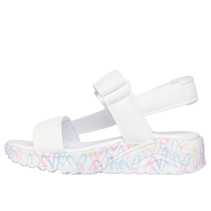 SANDALIAS SKECHERS NIÑA JGOLDCROWN UNO LITE SANDAL BLANCO - 4