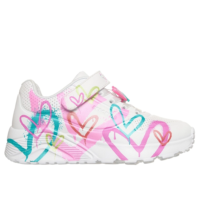 ZAPATILLAS SKECHERS NIÑA JGOLDCROWN UNO LITE BLANCO - 1
