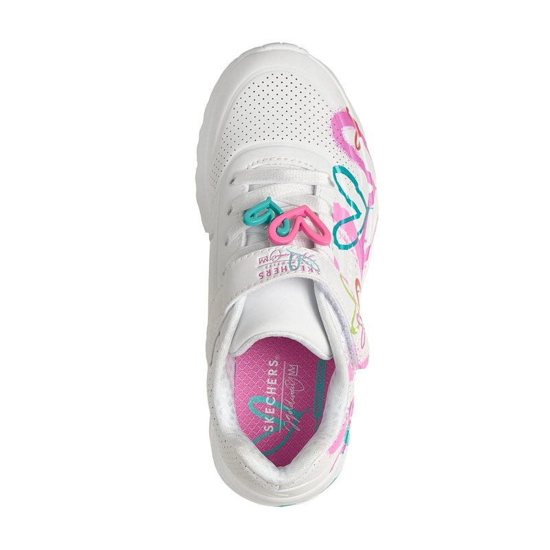 ZAPATILLAS SKECHERS NIÑA JGOLDCROWN UNO LITE BLANCO - 2