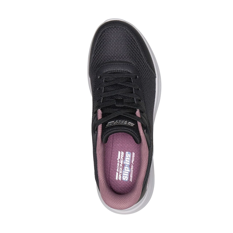 ZAPATILLAS SKECHERS MUJER SLIP-INS BOBS MODA FLEX NEGRO - 2