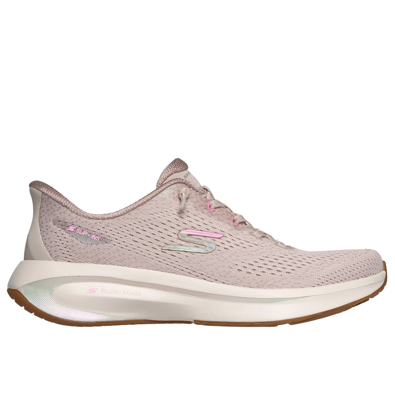 ZAPATILLAS SKECHERS MUJER SLIP-INS PLUSH FOAM BEIGE - 1