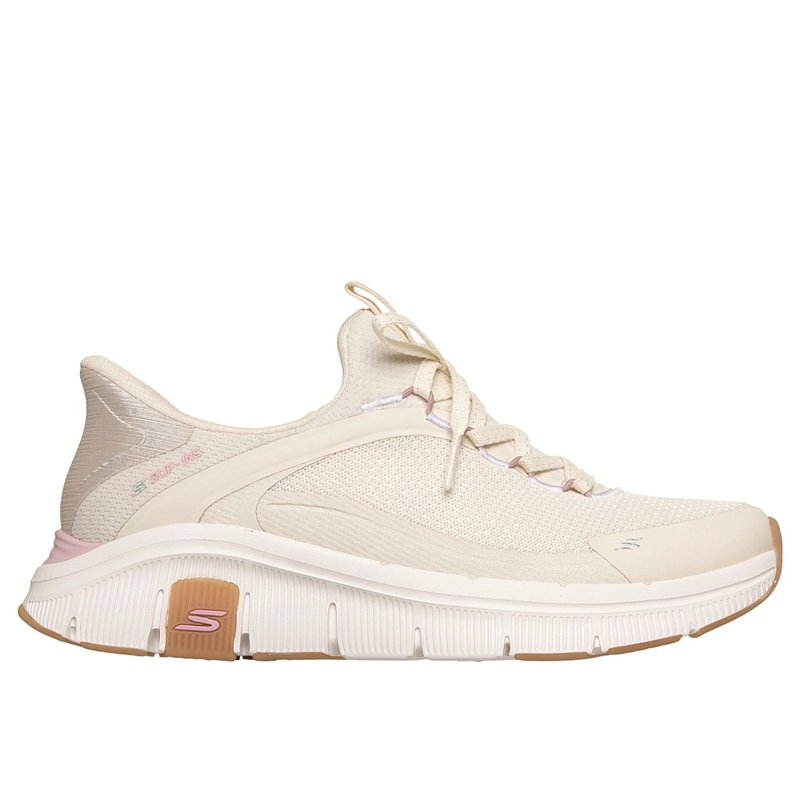ZAPATILLAS SKECHERS MUJER SLIP-INS RELAXED FIT FLEX BEIGE - 1