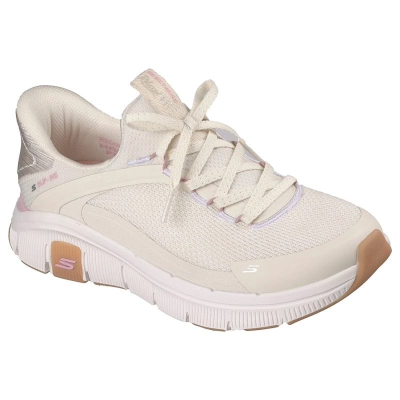 ZAPATILLAS SKECHERS MUJER SLIP-INS RELAXED FIT FLEX BEIGE - 2
