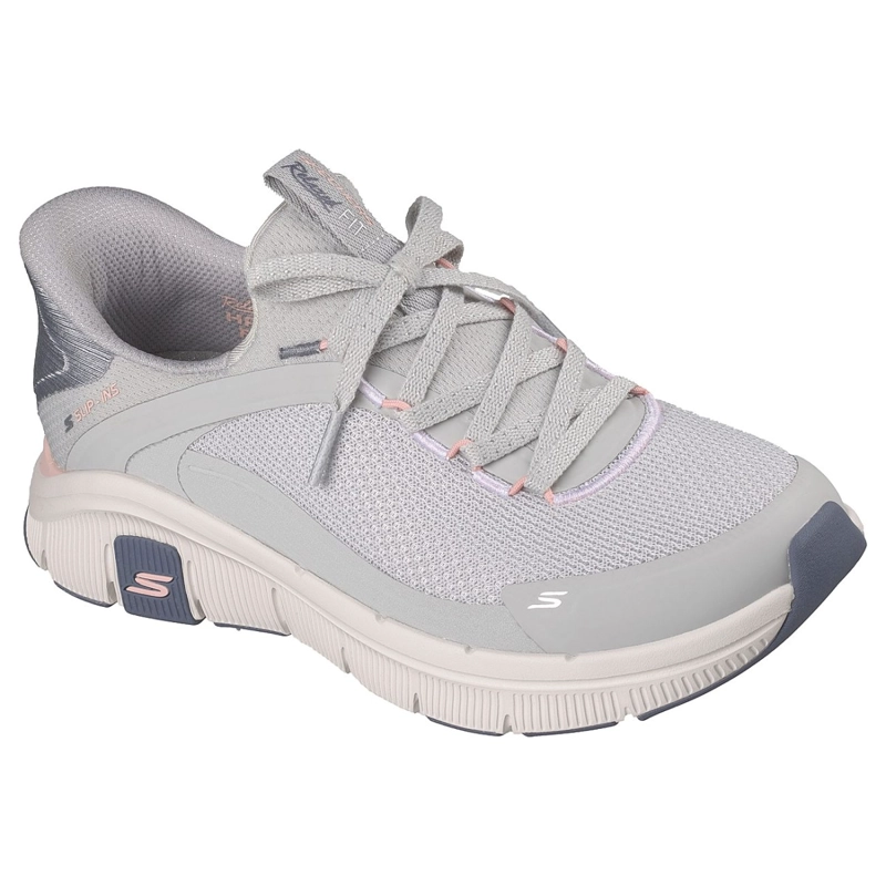 ZAPATILLAS SKECHERS MUJER SLIP-INS RELAXED FIT FLEX GRIS - 2