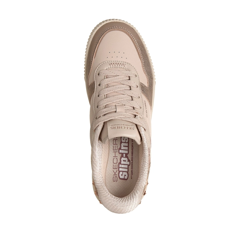 ZAPATILLAS SKECHERS MUJER SLIP-INS JADE STUDDED GLOW BEIGE - 2