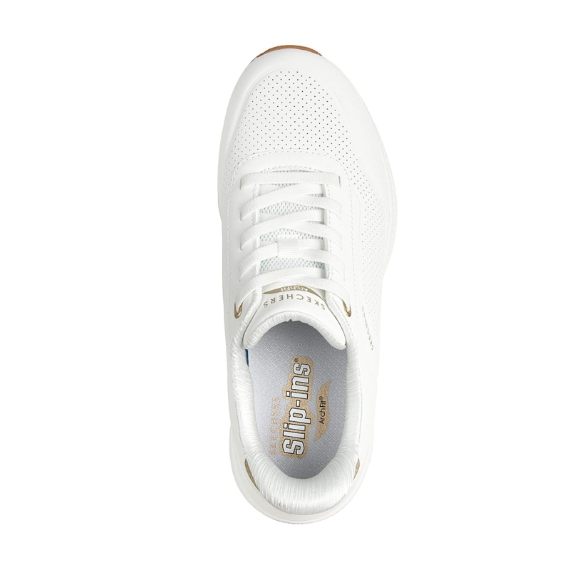 ZAPATILLAS SKECHERS MUJER SLIP-INS ARCH FIT UNO BLANCO - 2