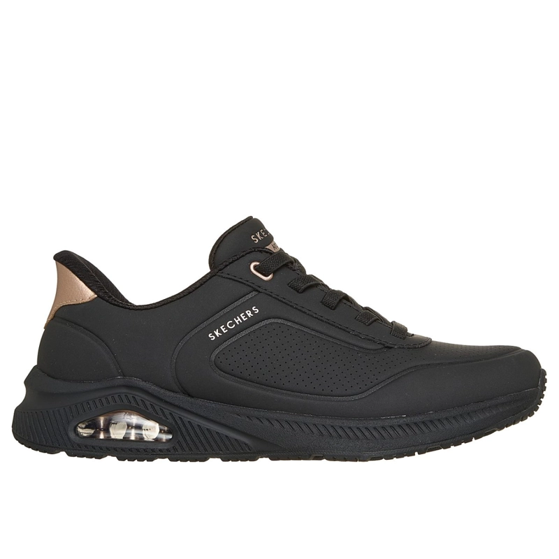 ZAPATILLAS SKECHERS MUJER SLIP-INS ARCH FIT UNO NEGRO - 1