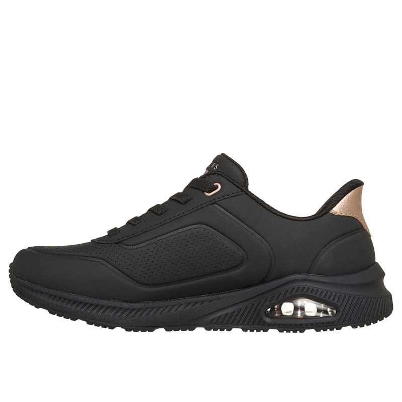 ZAPATILLAS SKECHERS MUJER SLIP-INS ARCH FIT UNO NEGRO - 4