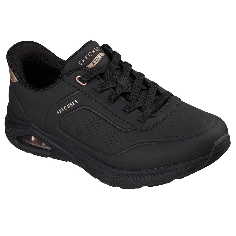 ZAPATILLAS SKECHERS MUJER SLIP-INS ARCH FIT UNO NEGRO - 5