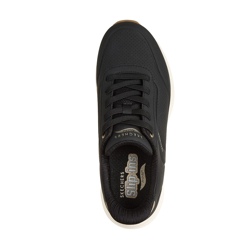 ZAPATILLAS SKECHERS MUJER SLIP-INS ARCH FIT UNO NEGRO - 2