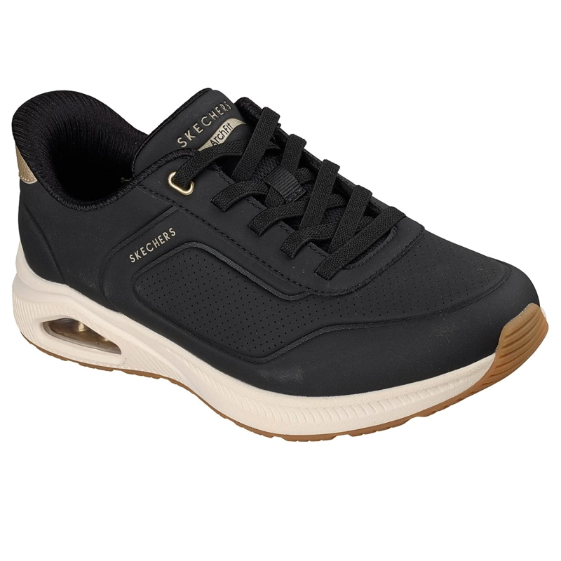 ZAPATILLAS SKECHERS MUJER SLIP-INS ARCH FIT UNO NEGRO - 5