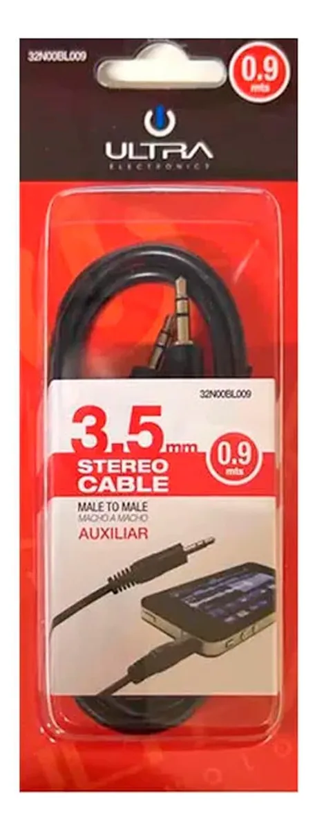 CABLE AUXILIAR 0,90 MTS EN BLISTER ULTRA 32N00BL009 - 2