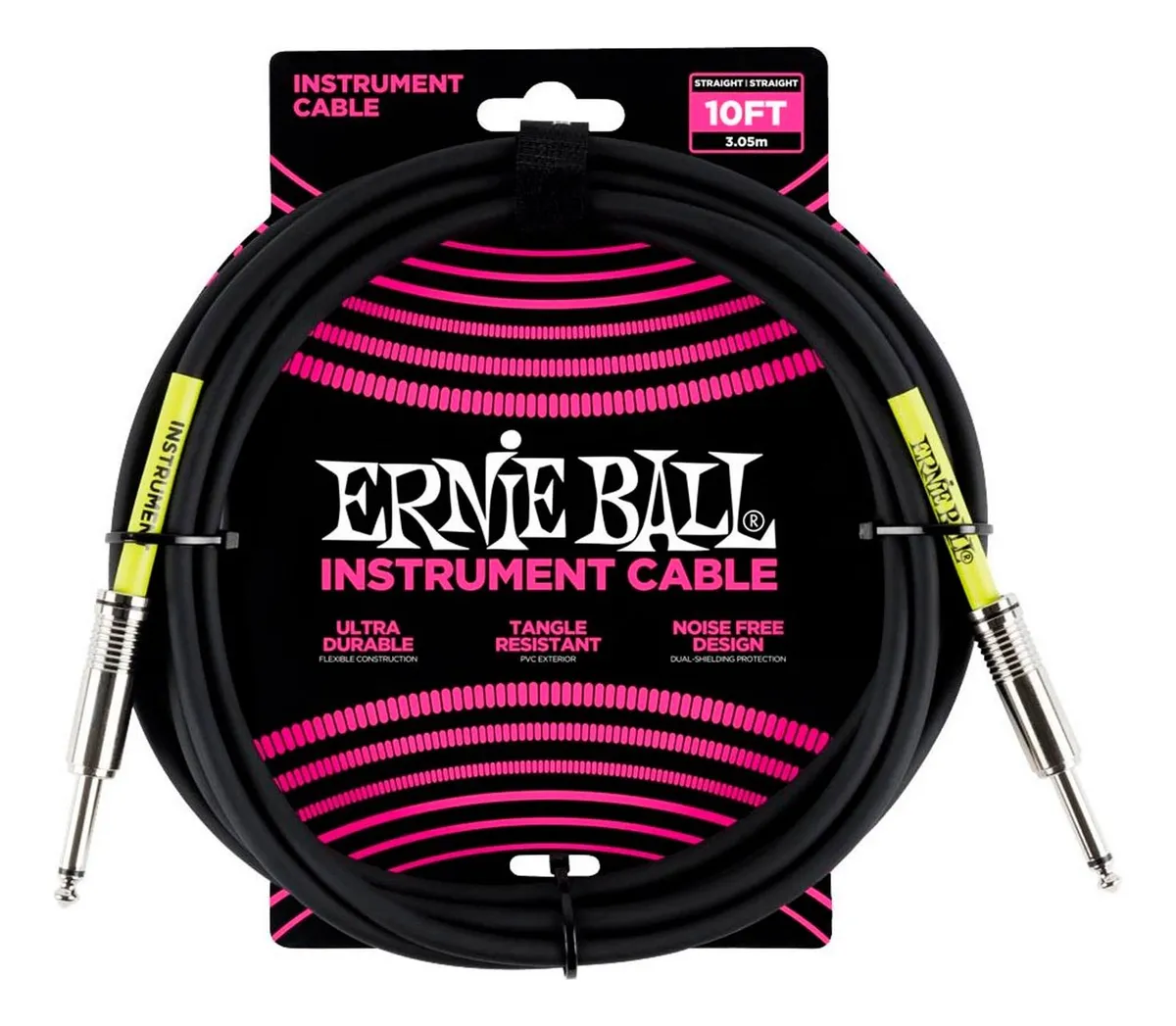 ERNIE BALL 6048 BLACK CABLE INSTRUMENTO 3 METROS - 1