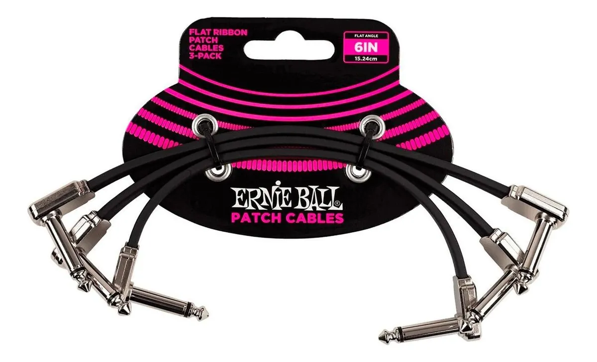 ERNIE BALL 6221 15CM SET DE 3 CABLES PATCH PEDALBOARD - 1