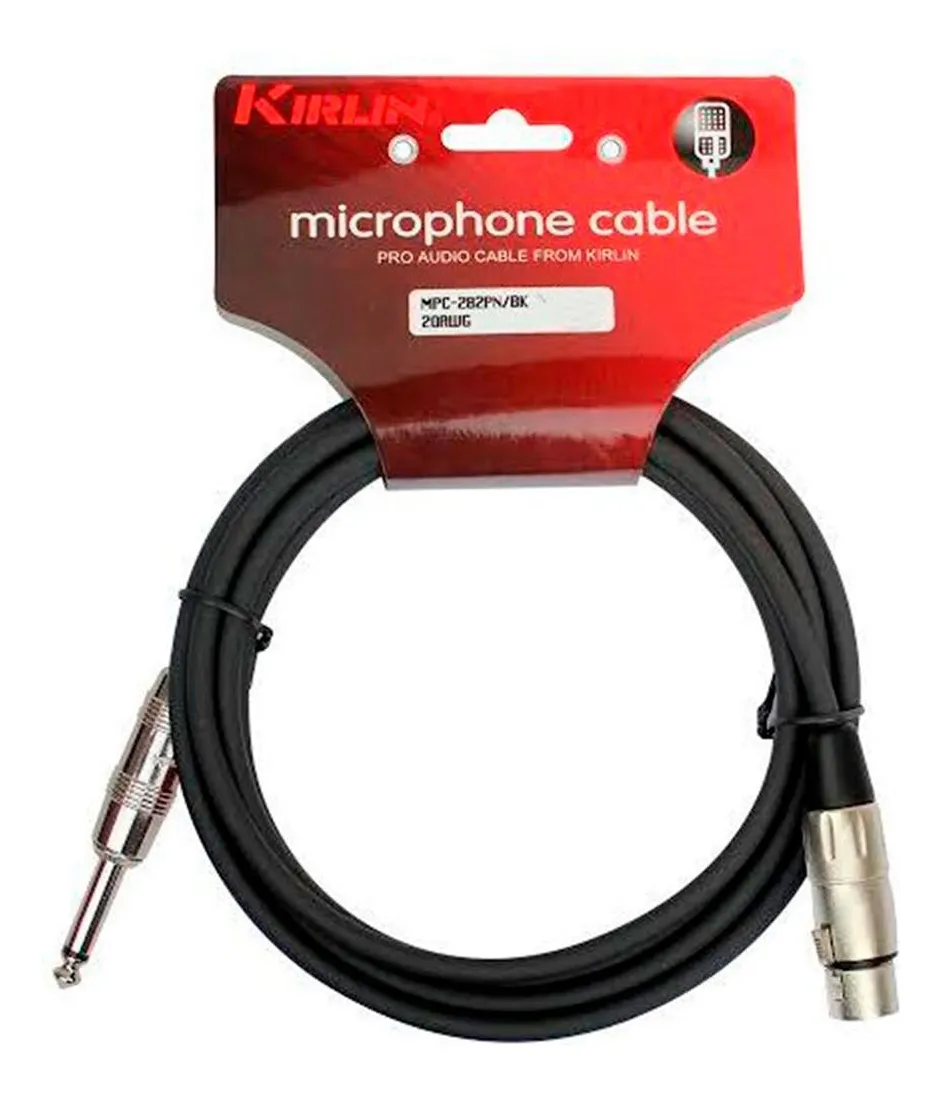 CABLE XLR HEMBRA A PLUG MONO KIRLIN MPC282PN 3M BK - 1