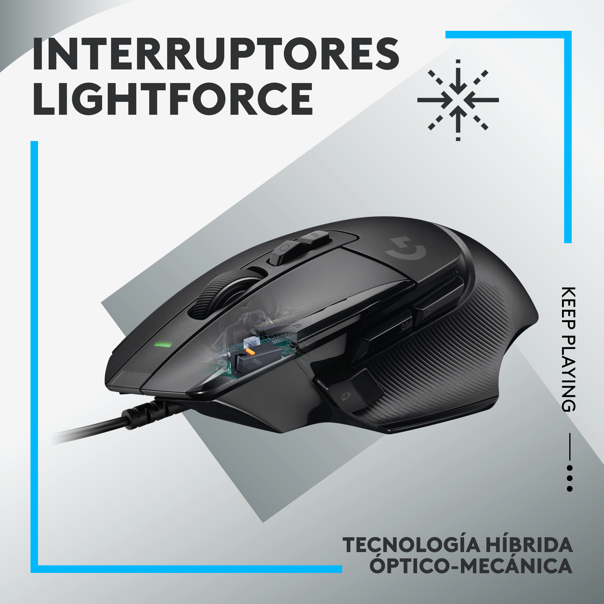 MOUSE LOGITECH G GAMER SERIES HERO G502 NEGRO - 7