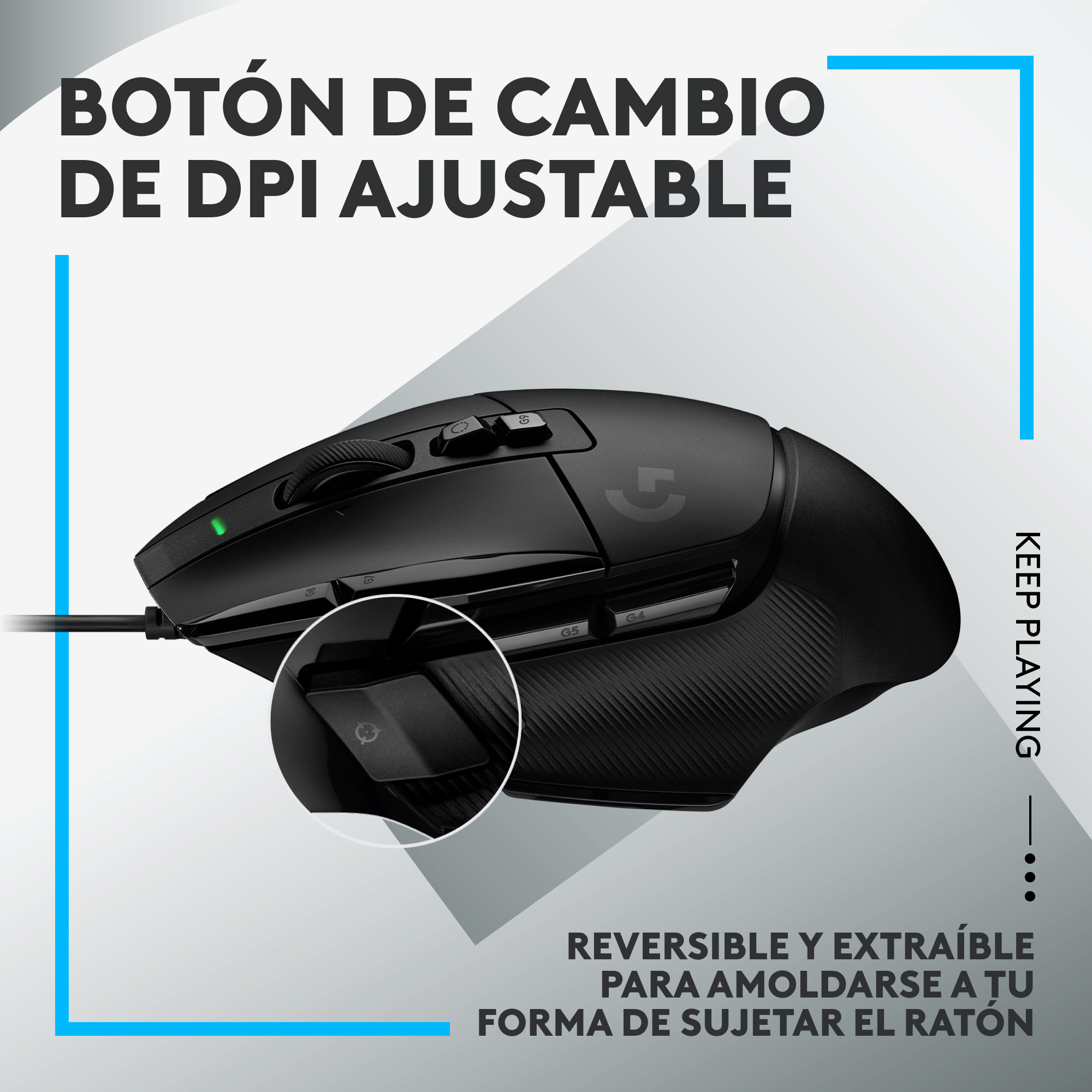 MOUSE LOGITECH G GAMER SERIES HERO G502 NEGRO - 8
