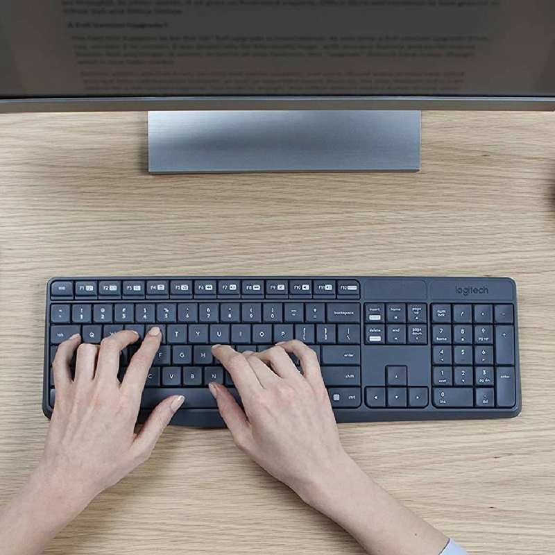 TECLADO Y MOUSE UNIVERSAL LOGITECH MK235 NEGRO ANTIDERRAME - 4