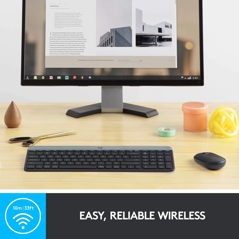 TECLADO INALÁMBRICO LOGITECH Y MOUSE MK470 SLIM NEGRO - 2