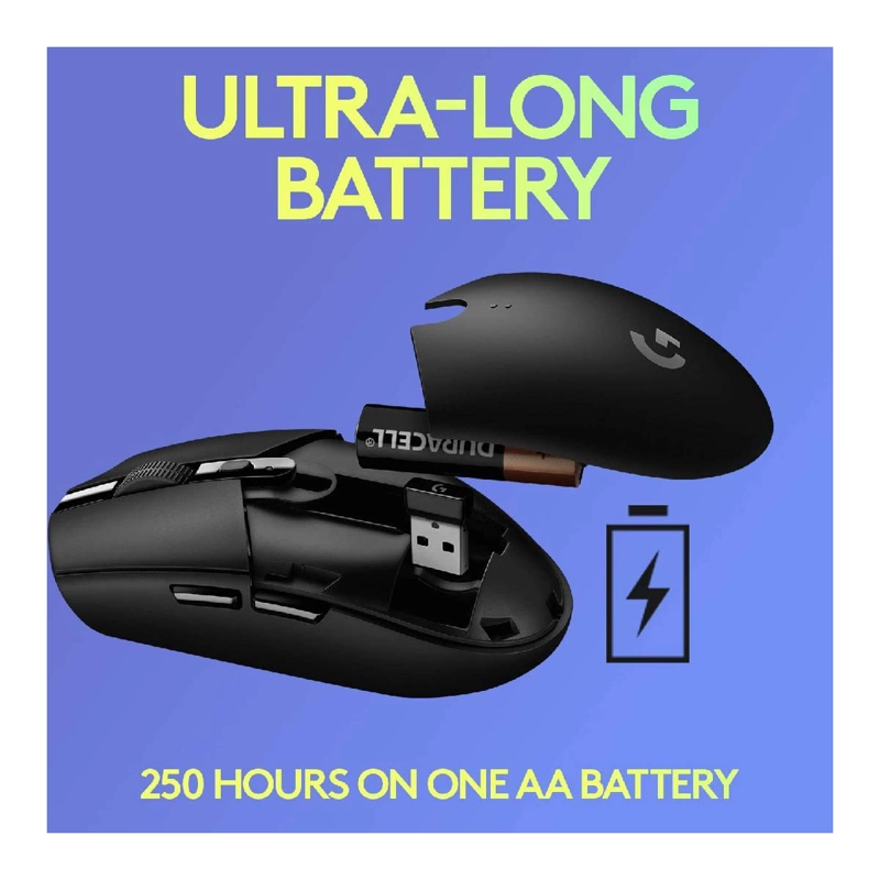 MOUSE INALÁMBRICO LOGITECH G GAMER G305 LILA 12K DPI - 5
