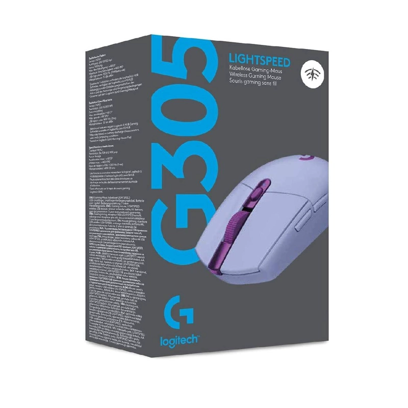 MOUSE INALÁMBRICO LOGITECH G GAMER G305 LILA 12K DPI - 6