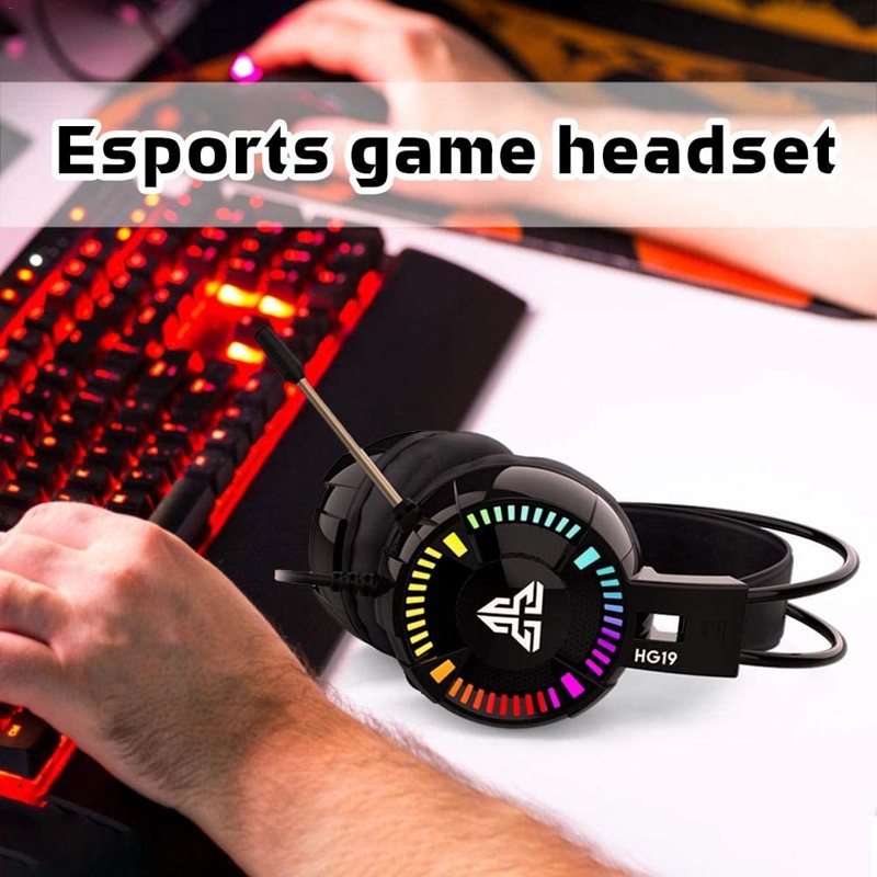 AUDÍFONOS GAMER FANTECH HEADSET HG19 IRIS RGB DOBLE CONECTOR JACK 3.5MM - 5