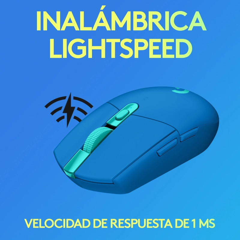 MOUSE GAMER LOGITECH INALAMBRICO G305 AZUL 12K DPI - 6