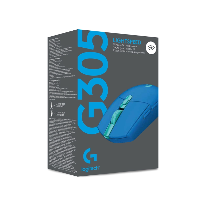 MOUSE GAMER LOGITECH INALAMBRICO G305 AZUL 12K DPI - 7