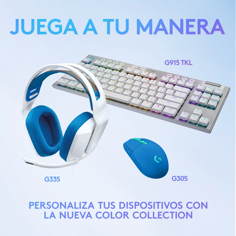 AUDÍFONOS GAMER LOGITECH G HEADSET G335 BLUETOOTH BLANCO CONECTOR JACK 3.5MM - 5