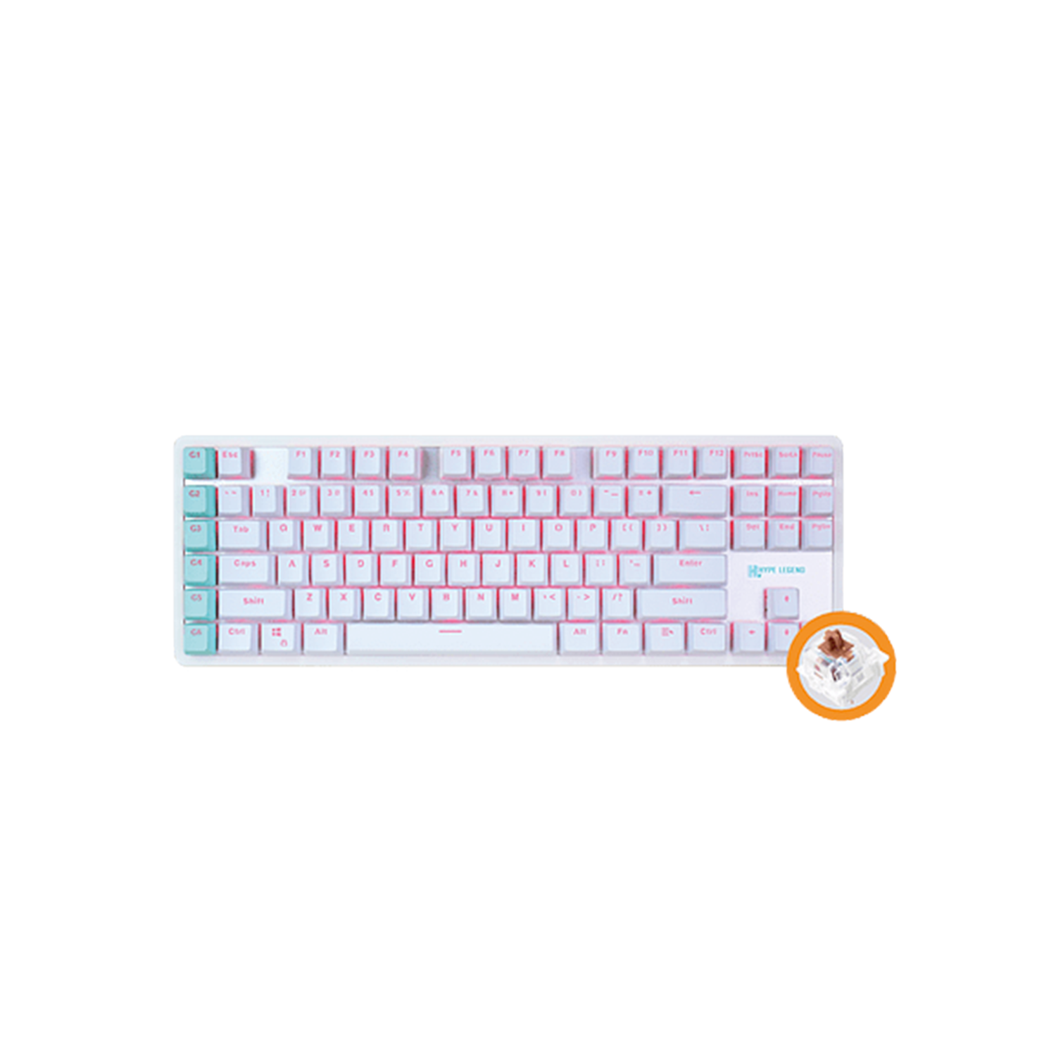 TECLADO GAMER UNIVERSAL HYPE LEGEND L BLANCO SW OUTEMU BROWN - 2