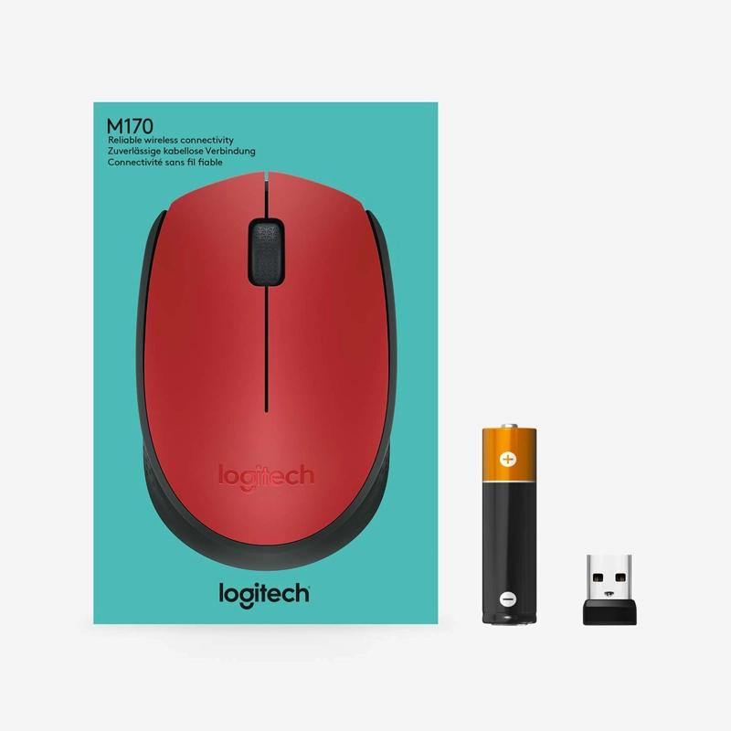 MOUSE INALAMBRICO LOGITECH M170 - ROJO - 5