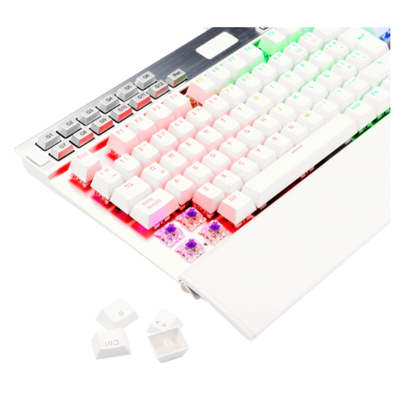 TECLADO REDRAGON YAMA WHITE - SWITCH PURPLE, ESPAÑOL - 4