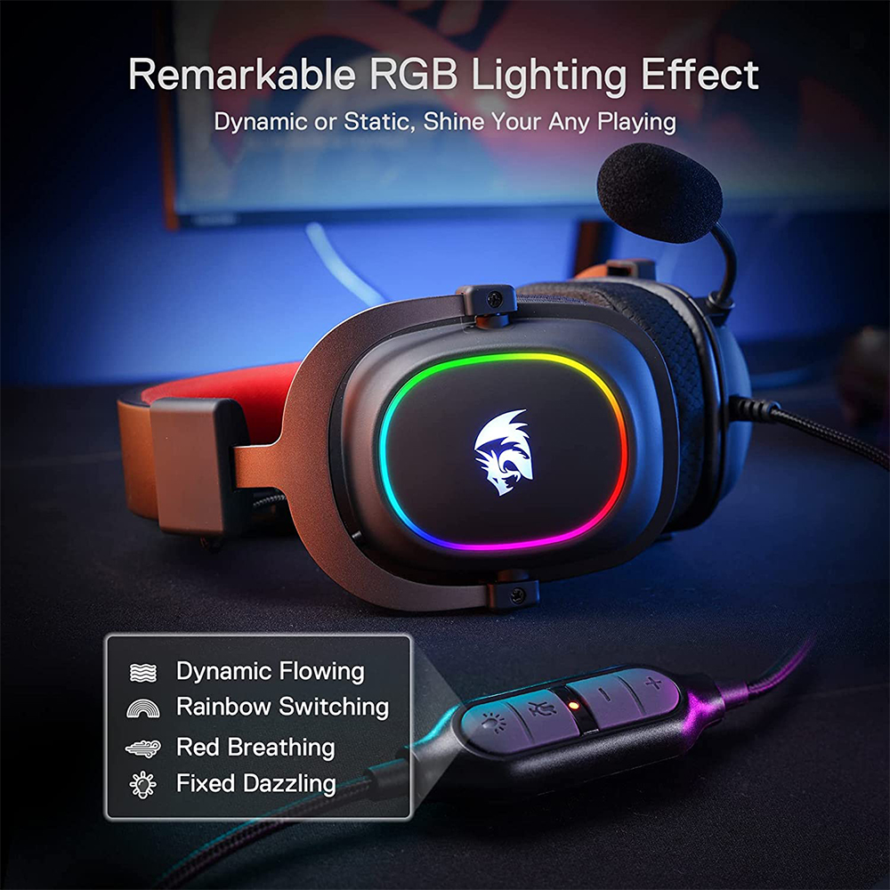 AUDÍFONOS GAMER REDRAGON HEADSET ZEUS X LUZ RGB NEGRO - 3