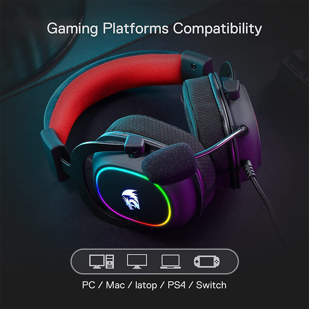AUDÍFONOS GAMER REDRAGON HEADSET ZEUS X LUZ RGB NEGRO - 4