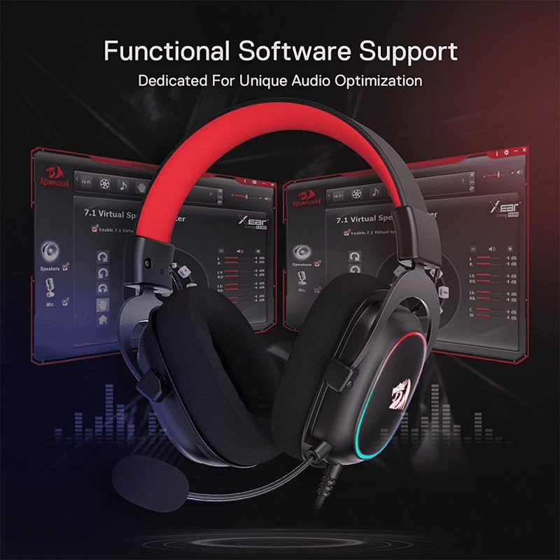 AUDÍFONOS GAMER REDRAGON HEADSET ZEUS X LUZ RGB NEGRO - 5