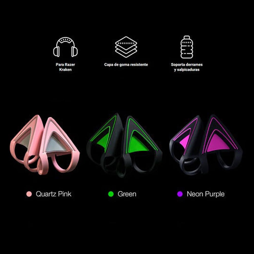 FUNDAS RAZER ACCESORIO PARA AUDIFONO OREJAS KITTY GREEN - 4