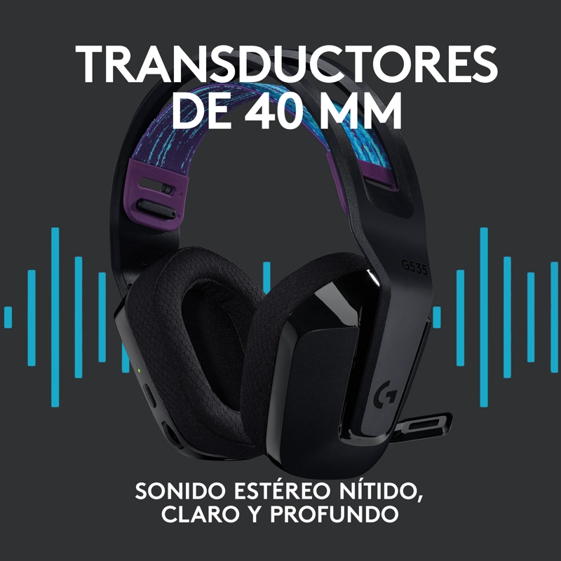 AUDÍFONOS GAMER LOGITECH G HEADSET G535 BLUETOOTH NEGRO - 2