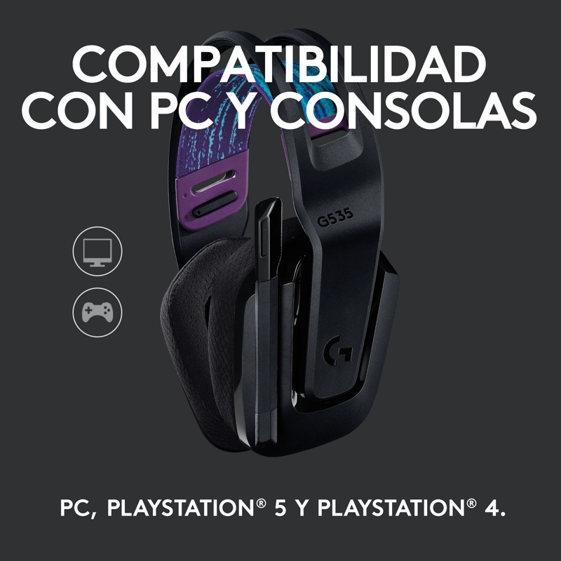 AUDÍFONOS GAMER LOGITECH G HEADSET G535 BLUETOOTH NEGRO - 6