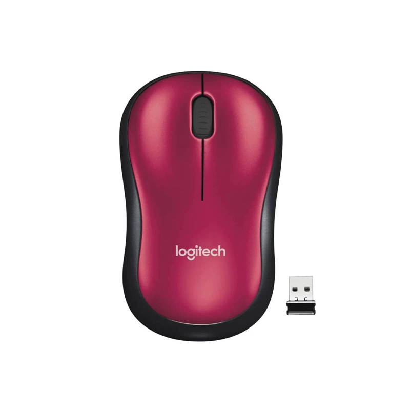 MOUSE LOGITECH INALAMBRICO M185 ROJO - 1
