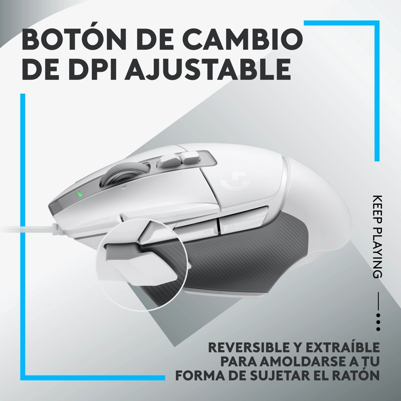 MOUSE LOGITECH G502 X MOUSE CON CABLE BLANCO - 3