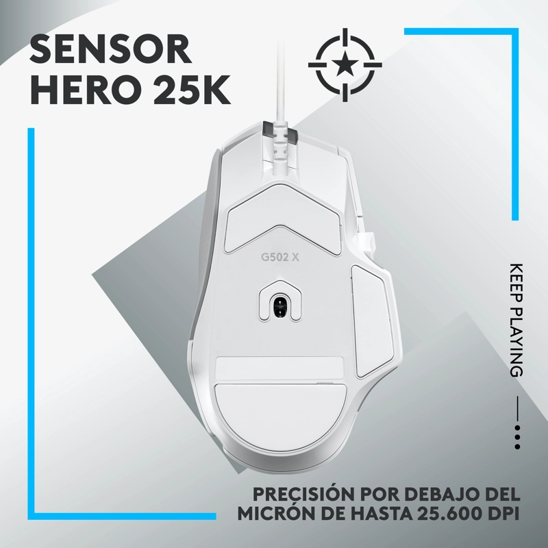 MOUSE LOGITECH G502 X MOUSE CON CABLE BLANCO - 4