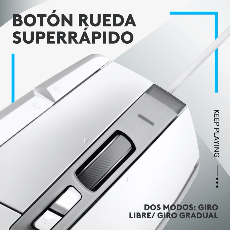 MOUSE LOGITECH G502 X MOUSE CON CABLE BLANCO - 6